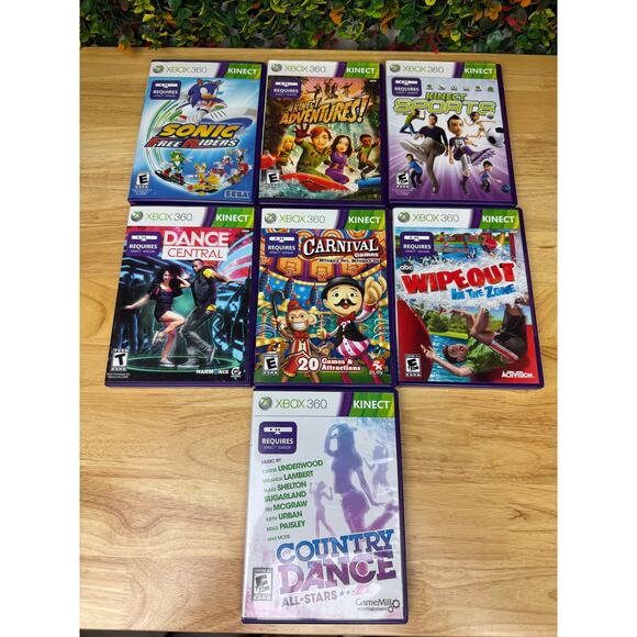 Microsoft Xbox 360 Edition Kinect 7 Game Lot (TESTED) Family Gaming Sonic Sports - Picture 1 of 3